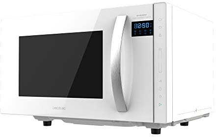 Cecotec Mikrowelle ohne Platte GrandHeat 2300 Flatbed Touch White. Fassungsvermögen 23 Liter, Leistung 800 W, 8 voreingestellte Funktionen, Timer bis 95 min [Energieeffizienzklasse A+]