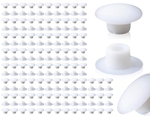 ZoeTekway 200 Stück 6 mm Weiß Abdeckstopfen Bohrloch Füllung Abdeckkappen für Bohrlöcher Schrauben Möbel Stopfen Sie das Loch