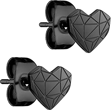 Ohrstecker Mini Broken Heart Edelstahl IP Black