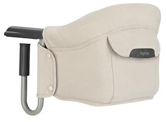 Inglesina Fast, Klappbarer Tischsitz, Beige (Desert Beige), Leicht zu Transportieren, Waschbar, Sichere Befestigung, Bis 15 kg, 35 x 27 x 42 cm