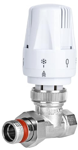YYTECH G1/2 Messing Thermostatventil Thermostatkopf Heizkörper Thermostatsatz Heizkörperventil Heizkörperzubehör Heizung Thermostatventil Rücklaufverschraubung mit Gewindeanschluss für Heizkörper