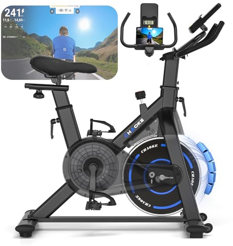 [UPGRADE] Heimtrainer Fahrrad mit APP, CHAOKE Hometrainer Fahrrad, Leises, Stufenlos Einstellbares Magnetsystem, Ergometer Heimtrainer mit LCD-Display, Indoor Fitnessbike für Zuhause, Bis 150KG