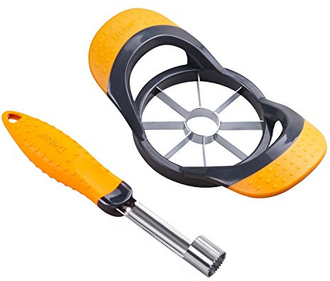 Deiss PRO Apfelschneider & Apfelentkerner Set - Apfelteiler und Entkerner - Rasiermesserscharfe Edelstahlklingen mit ergonomischen, rutschfesten Griffen - Langlebige Konstruktion - Spülmaschinenfest