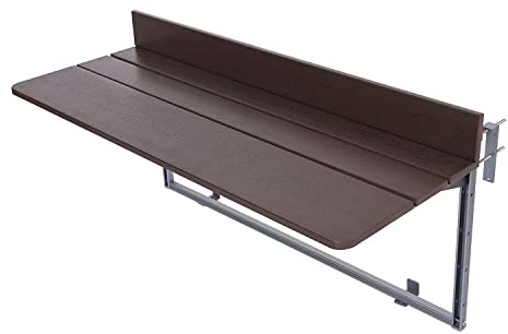 Gdmokle Klappbarer Balkonhängetisch Balkonklapptisch, 5-Fach höhenverstellbar, Aluminiumprofil-Tisch für Terrasse und Garten Geländer