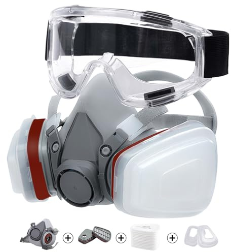 Atemschutzmaske,Sicherheitsstaub Gesichtsabdeckung,Staub Gesichtsabdeckung Farbe Gesichtsabdeckung,Gasmaske mit Filter, für Farbe,Staub und Formaldehyd,Schleifen,Polieren,Sprühen und andere Arbeit