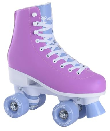 MADIVO Pastel Damen Klassische Retro Rollschuhe | ABEC-7 Kugellager | Mädchen Roller Skates Inliner Inlineskates | Violett/Pink | Gr. 35, 36, 37, 38, 39, 40, 41
