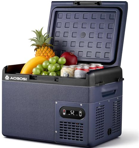 AAOBOSI Kompressor Kühlbox 15L, Tragbare Elektrische Kühlbox 12V/230V, IPX4 Wasserdicht, -20°C bis 20°C - Ideal für Auto, LKW, Boot, Camping, Reisen, Fischen, Garten & Outdoor-Aktivitäten