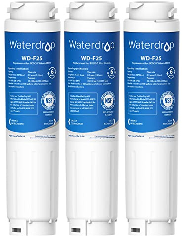 Waterdrop Kühlschrank Wasserfilter Ersatz für Bosch Ultra 644845 (3) | Kompatibel mit Bosch Ultra Clarity 644845, Siemens Kühlschrank Bosch 9000077104 740560 (3)