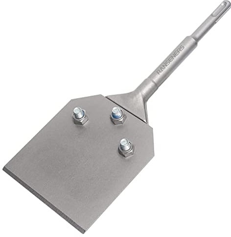 RANSENERS Spachtelmeißel SDS-Plus 250x100 mm, Bodenschaber für Abziehen von Fußbodenkleber, Teppich, Linoleum, Fliesenkleber, PVC-Fliesen, Farbe