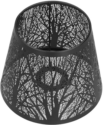 Cyrank Lampenschirm für Tischlampe, Lampenschirm Stehlampe, Lampenschirm Metall, Lampenschirm Schwarz, Eisen Kunst Hohles Design, Kleine Lampenschirm E27, Lampenschirme, Schlafzimmerdekoration E27/E26