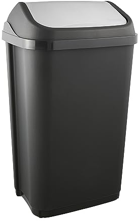keeeper Mülleimer mit Schwingdeckel, 50 l, Swantje, Graphit-Grau