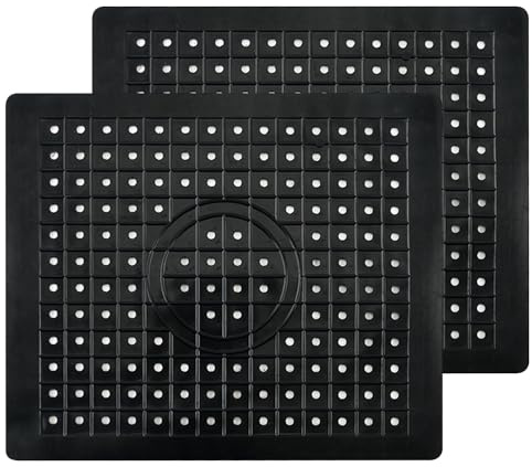 Spülbeckeneinlage, 2 Stücke Abtropfmatte, Lebensmittelechtes PVC, 31 x 26 cm, Schwarz
