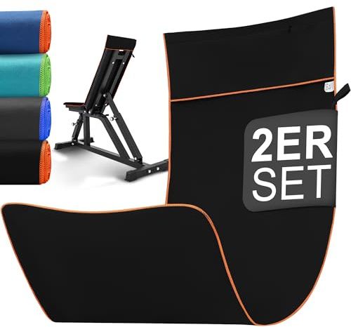 Jokisa Fitness-Handtuch 2er Set, 120x50cm, Microfaser, Schnelltrocknend für Training, Camping und Reise, mit Reißverschluss