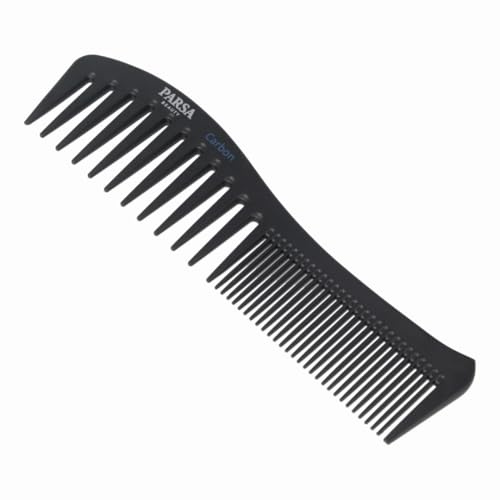 PARSA Beauty hochwertiger Carbon Stylingkamm – Antistatisch, Allrounder für alle Haartypen – Professioneller Kamm aus ausgezeichnetem Material – 19,8 x 5 x 1 cm