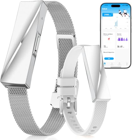 iSo Tech Stylischer Smart Fitness Tracker Smartwatch ohne Display, 24/7 Aktivitäts und Schlaftracker mit Herzfrequenz, 15 Tage Akkulaufzeit, Multisport-Modi, Vibrationsalarm, Kein ABO erforderlich