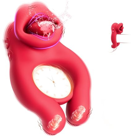 Penisring Sex Spielzeug für Die Paare, Erotik Zunge Cockring Sex Spielzeug für die Männer Extrem mit 10 Vibrationsmodi, Dual Penisringe Massagegerät Penis Ring