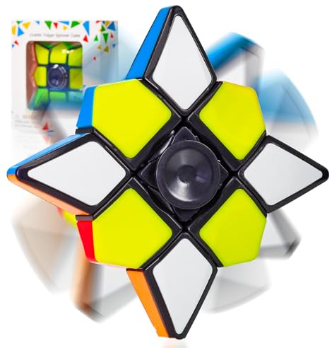 CUBIDI® Star – 3x3x1 Drehwürfel & Handkreisel – Puzzlewürfel mit Spinner-Funktion – Stressabbau & Konzentrationstraining für Büro, Schule & Freizeit