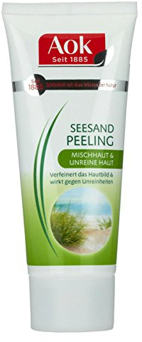 Aok Pur Balance Seesand Peeling mit Kamille & Ginseng-Extrakt Inhalt: 100ml Verfeinert das Hautbild und wikt gegen Unreinheiten, Rötungen, Mitesser und Pickel.