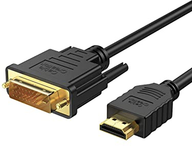 DVI auf HDMI Kabel, CableCreation 1,5M Bidirektionales HDMI-Stecker zu DVI-Stecker(24+1), HDMI DVI Adapter für Raspberry Pi, Roku, Xbox One, Laptop, Blue-Ray, Unterstützen 1080P
