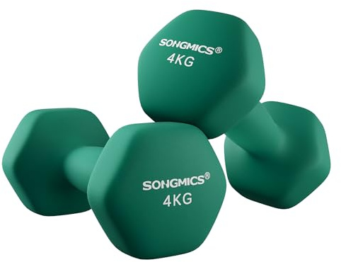 SONGMICS 2 Stück Hexagon Hanteln mit Neoprenbeschichtung für Krafttraining, Fitness, Zuhause