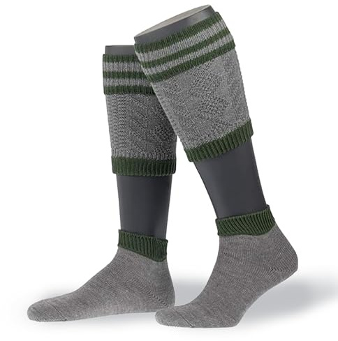 NORDPOL “Loferl” Trachtensocken Herren aus Schurwolle mit Wadenwärmern (|) – Frühlingsfest und Oktoberfest Herren Strümpfe Made in Germany
