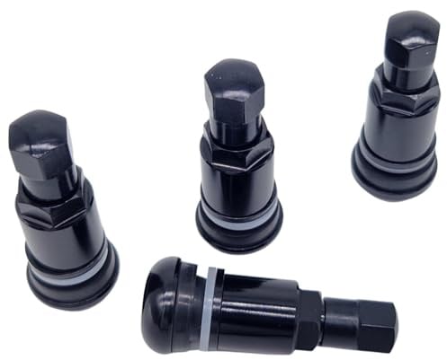 NAAA 4X Aluventile PKW Metallventil 11,3mm Leicht Felgenventile (Schwarz)