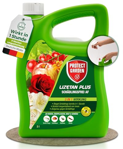 PROTECT GARDEN Lizetan Plus Schädlingsfrei AF, Blattlausfrei, Blattläuse und Schädlinge bekämpfen an Zierpflanzen, Rosen, Obst und Gemüse, 3 l Spray