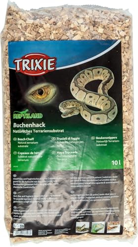 TRIXIE Buchenhack Terrariensubstrat - 10 Liter - für viele Reptilienarten - hohe Saugfähigkeit - staubfrei und hygienisch - ohne chemische Zusatzstoffe - 76147