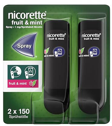 nicorette fruit & mint Spray zum Rauchen aufhören, mit App-Funktion | nicorette® Spray lindert akutes Rauchverlangen in nur 30 Sekunden mit 2 Sprühstößen