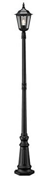 Konstsmide Firenze 7233-750 Mastleuchte/B: 25cm T: 25cm H: 220cm / 1x100W / IP43 / lackiertes Aluminium, Korpus: matt-schwarz, Lampenkopf: Transparent
