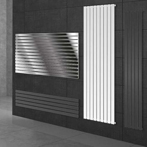 ECD Germany Paneelheizkörper Vertikal 480 x 1800 mm Weiß mit Seitenanschluss, Design Flach Heizkörper Einlagig Badheizkörper Flachheizkörper Designheizkörper Einreihig Heizung Badezimmer/Wohnraum