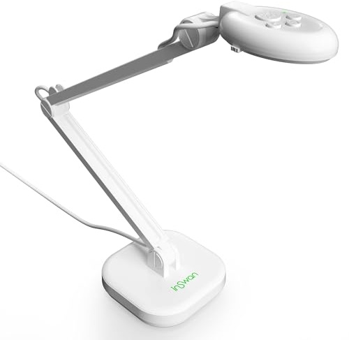 INSWAN INS-2 USB Dokumentenkamera, 13MP 4K mit Autofokus, A3 Aufnahmebereich, LED,Mikrofon, kompatibel mit macOS, Windows, iPad, Chromebook, perfekt für Unterricht, Kunstausstellungen, große Dokumente