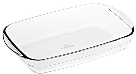 Gerlach 1760 Auflaufform 2 l Aus Hitzebeständigem Glas Borosilikatglas Backform Rechteckig 32,5 x 20 cm Für Backofen Gefrierfach Flow