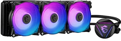 MSI MAG CORELIQUID 360R V2 AIO CPU Wasserkühlung, drehbarer ARGB-Blockkopf, integrierte Kühlerpumpe, Split-Flow Wasserkühlung, verdampfungssichere Schläuche, einfache Montage, AMD & Intel kompatibel