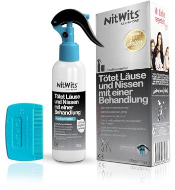 NitWits All-In-One Läusespray – Läusemittel für Kinder – Entfernt Läuse & Nissen in 20 Minuten – Mit Kamm zur Nachbehandlung – 1 x 120 ml Spray