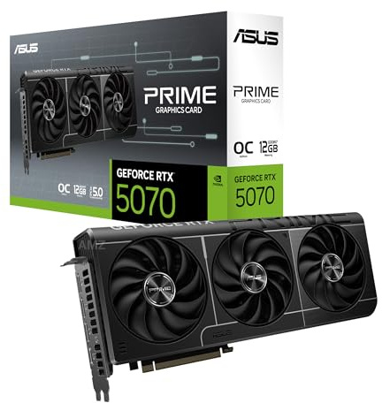 ASUS Prime GeForce RTX 5070 12GB GDDR7 OC Edition Gaming Grafikkarte | NVIDIA Blackwell Architektur und DLSS 4, 2,5-Slot Design, SSF, PCIe 5.0, 3x DisplayPort 2.1b, 1x HDMI 2.1b