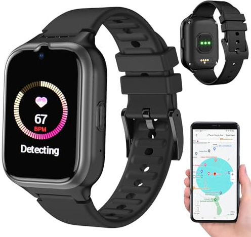 simvalley MOBILE 4G/LTE-Senioren-GPS-Handy-Uhr mit Garantruf Easy und Video-Telefonie