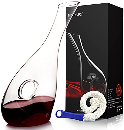 Weinkaraffe für 375ml, 0.9L Rotweinkaraffe, Klein Glas Dekantierer, Handgemacht