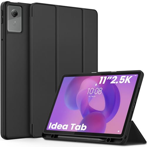 EasyAcc Hülle für Lenovo Idea Tab 11 Zoll Tablet 2025 mit Stifthalter | für Lenovo TB-336ZU TB-336FU Ultra Dünn mit Standfunktion Smart PU Leder Schutzhülle (Schwarz)