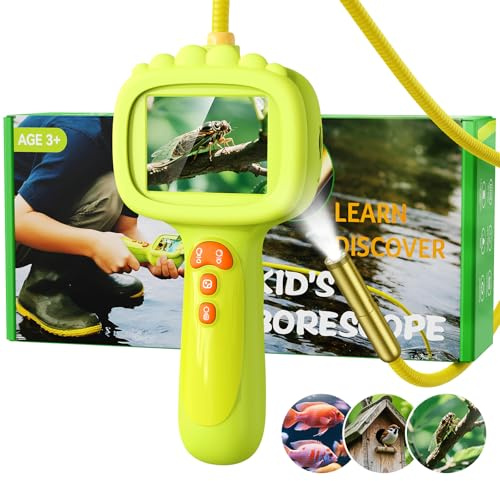 Endoskopkamera für Kinder, Ashfly 1080P Kinder Kamera, STEM Spielzeug für Outdoor Garten Camping Natur Entdecken, Geburtstagsgeschenk für 4 5 6 7 8 9 10 Jahre Jungen und Mädchen (Grün)