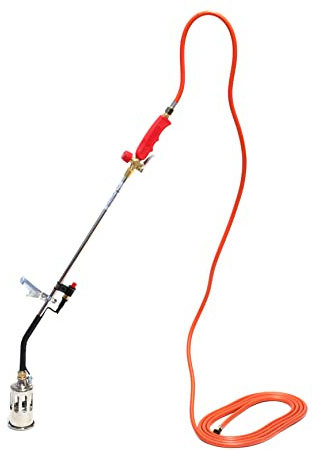ROTHENBERGER Industrial Hochleistungsbrenner 5,0 m Propangasschlauch Piezo Unkrautvernichter, Brenner, Abflammen, Grillanzünder, Abflammgerät, Dach- und Bitumenbahnen, 030955E
