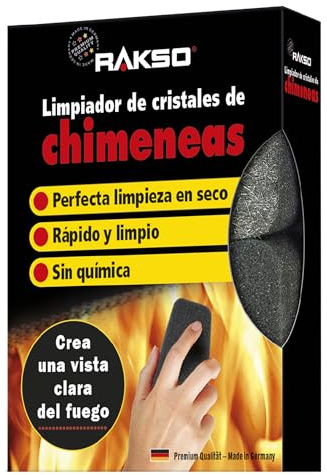 RAKSO Kaminscheibenreiniger - 2 Kaminglasreinger, Kaminreiniger Scheibe, Ofenglasreiniger, Kamin Scheibenreinigung, Kaminglas Reiniger, Ofenreiniger Kamin