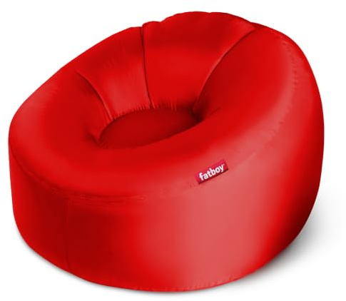 Fatboy Lamzac O Aufblasbarer Sessel - 110 x 103 x 62 cm - Rot | Aufblasbare Couch Klein, Keine Luftpumpe Nötig, Indoor & Outdoor Sitzsack, Wasser, & Schmutzabweisender Sessel, Polyester