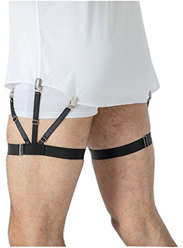 LazarsSpace Hemdhalter für Herren, Hemdschwanzhalter, Hemd-Strumpfbänder, halten Ihr Hemd verstaut, Hemd-Tucker, 1 Paar, Schwarz, M