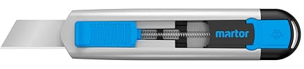 MARTOR Sicherheitsmesser SECUNORM 540 Cuttermesser mit Klingeneinzug, Aluminium-Gehäuse, Automatischer Klingenrückzug, Sicherheitscutter für Industrie und Gewerbe