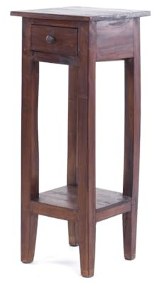Vintage Design TELEFONTISCH Napoleon 75 | 75x30x30cm (HxLxB), Mahagoniholz Beistelltisch, Blumenhocker, Holz Tischchen | Farbe: 03 Dunkelbraun
