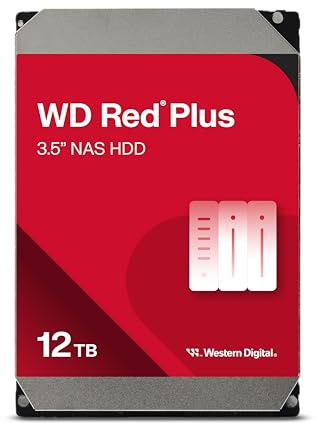 WD Red Plus 12 TB NAS Interne Festplatte 3,5 Zoll - 7200 U/Min, SATA 6Gb/s, CMR, 256MB Cache
