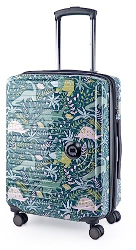 Hauptstadtkoffer - Mitte - Handgepäck, 2,9 kg kinderleicht, TSA, Hartschalenkoffer, Trolley 4. Rollen, Handgepäck 55 cm, 42 Liter, Motiv Koffer, Dino FLORAL