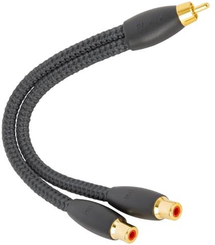 AudioQuest Y-Splitter – ein Cinch-Stecker auf zwei Cinch-Buchsen, 15,24 cm