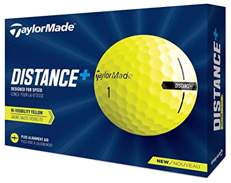 Taylormade Distance+ gelbe Golfbälle, gelb